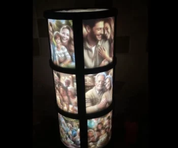 מנורה עם תמונות - קפסולת זמן טריפל צבע דלוק